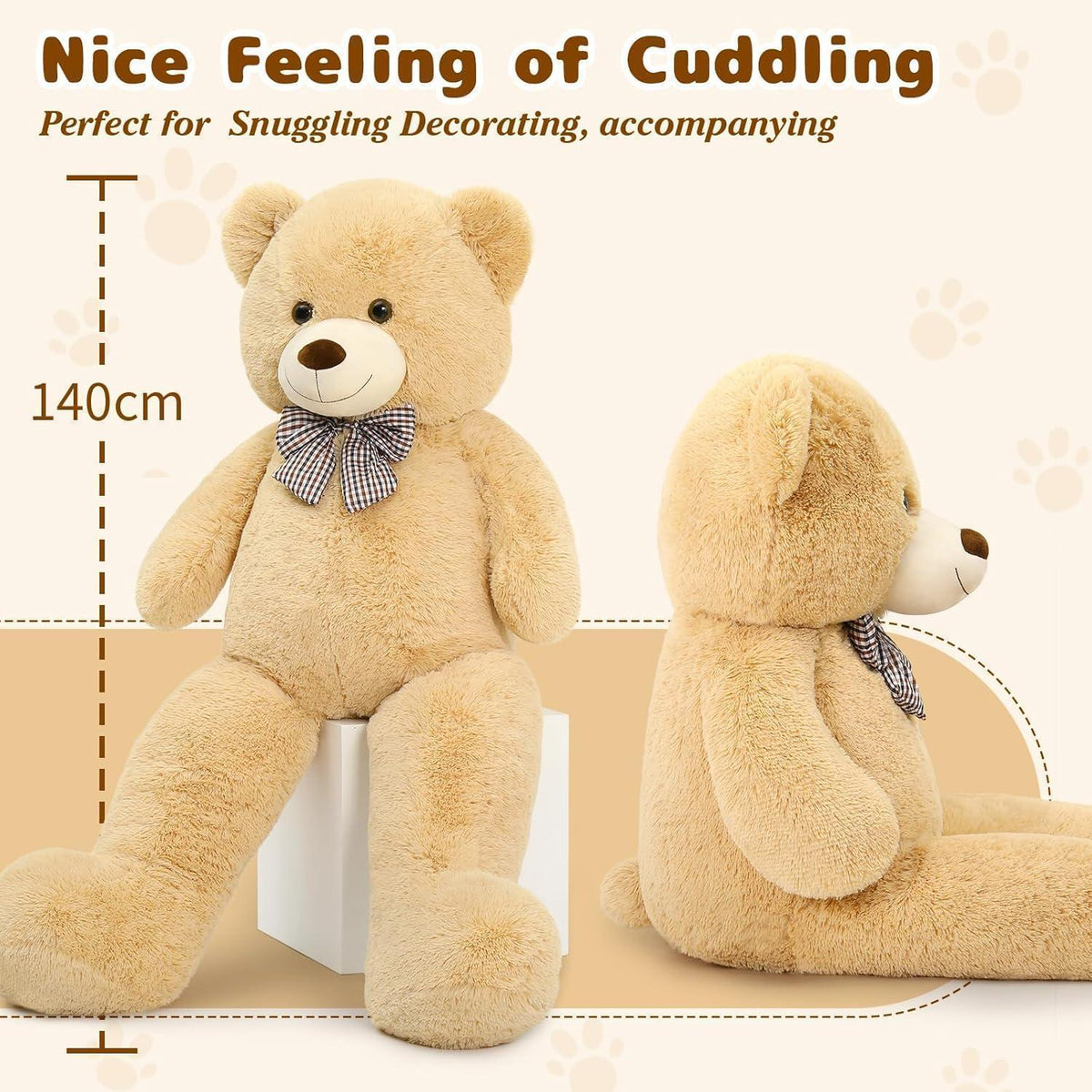 Riesen Teddybär 140cm - XXL Kuscheltier Geschenk für Valentinstag