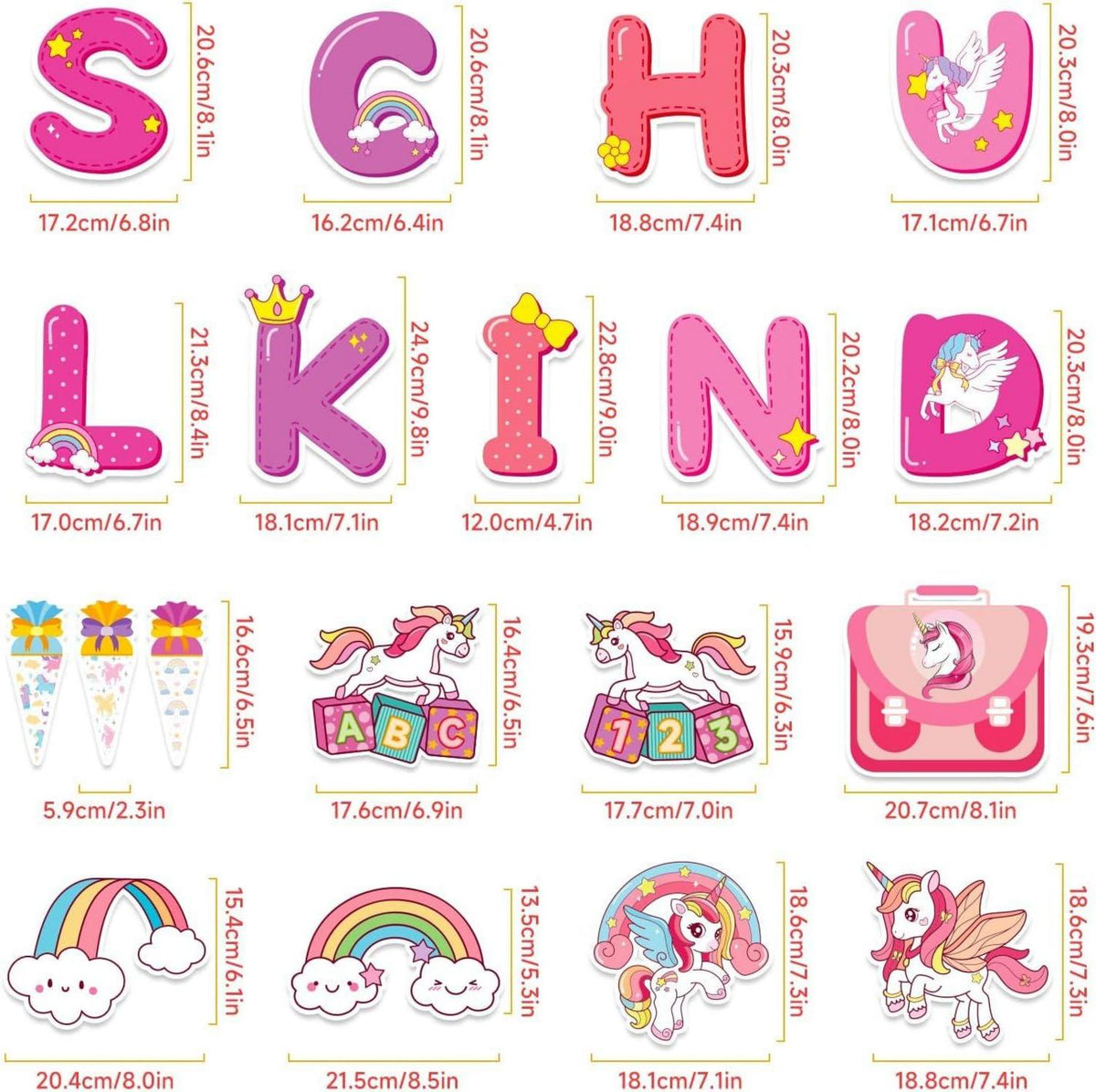 Maqhpu Einhorn Einschulung Deko Set Mädchen Junge Party Dekoration