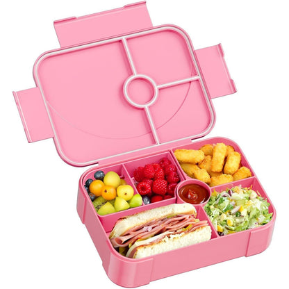 Brotdose Kinder mit Fächern – Auslaufsicher & Rosa