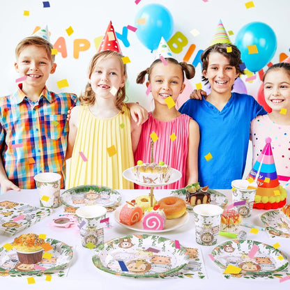 Dschungel Tiere Partygeschirr Set für Kindergeburtstag