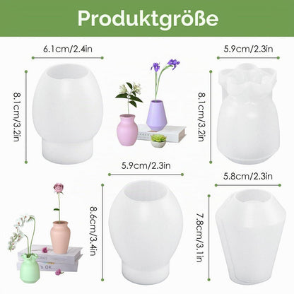 Silikonform Vase 4er Set – DIY Epoxidharz Gießform Vases