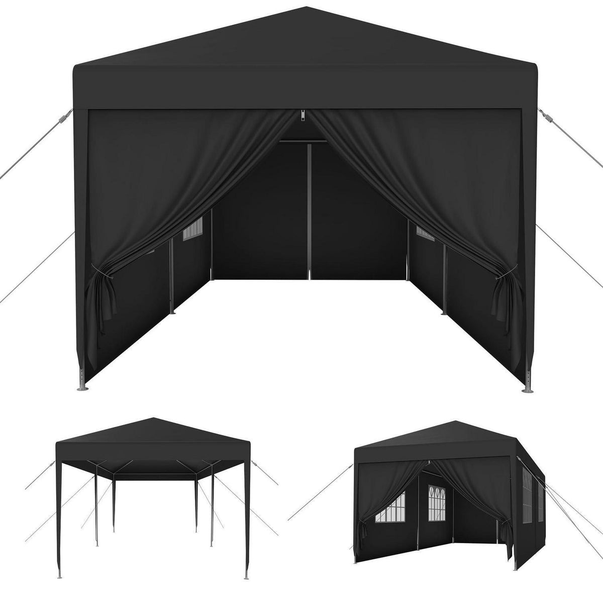 3x6m Pavillon Wasserdicht & Stabil – Garten- & Partyzelt Anthrazit