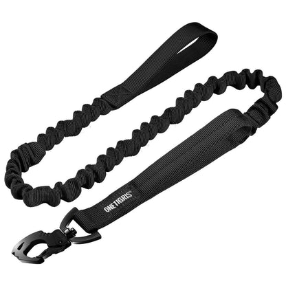 Federbelastete Hundeleine – Schwarz, 86-120 cm Länge