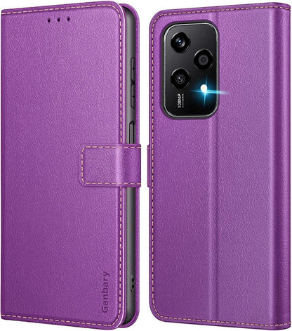 Handyhülle für Honor 200 Lite - Premium Leder Klapphülle - Violett
