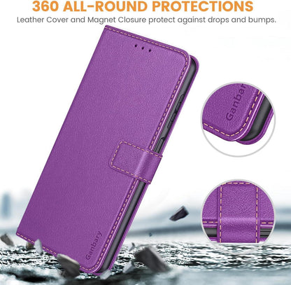 Leder Handyhülle für Honor 200 Lite Violett Kartenschlitzen Magnetverschluss