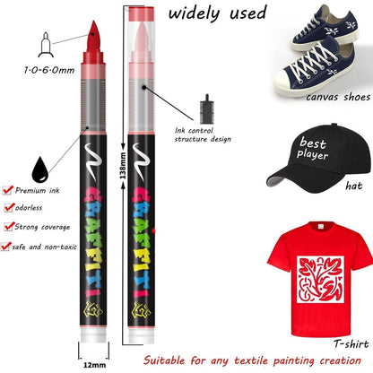 Weißer Textilmarker 1.0-6.0mm – Zum Bemalen von Stoff