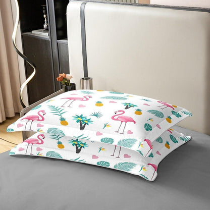 Tropisches Flamingo Bettwäsche-Set 220x240cm Baumwolle