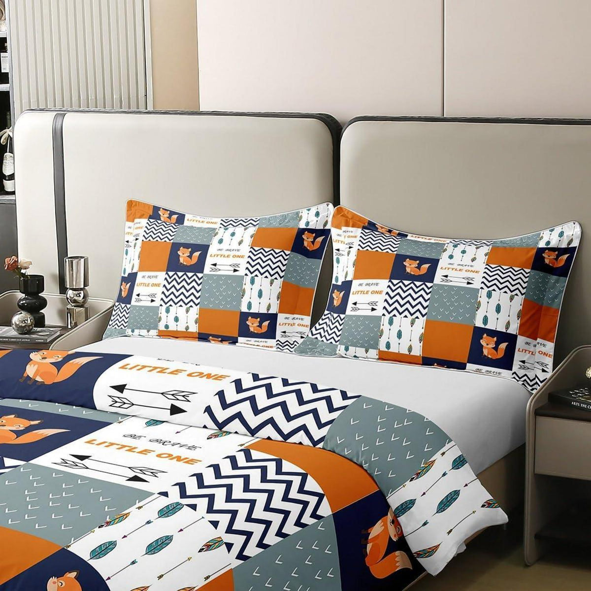 Fuchs Bettwäsche Set 220x240cm Baumwolle Kinderzimmer Boho