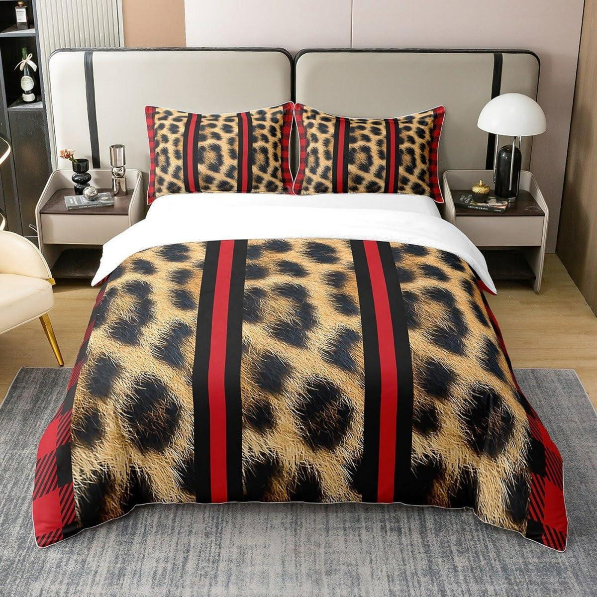 Leopard Bettwäsche Set 220x240cm – Safari Kinderzimmer Dekor