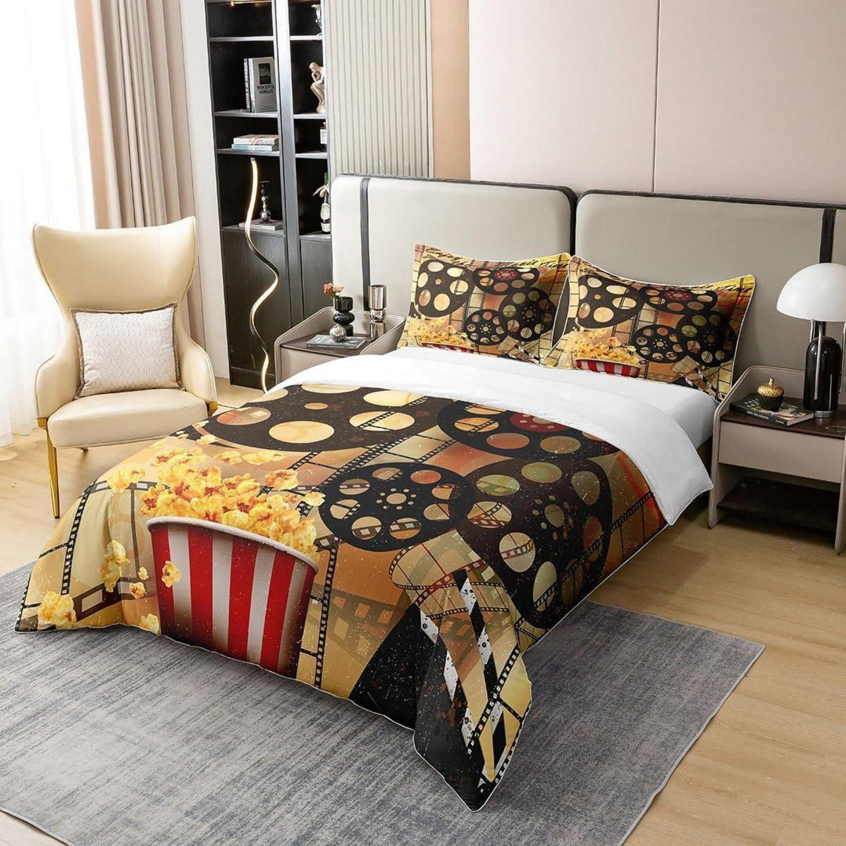 Vintage Kino Bettwäsche Set 135x200cm – Jungen Zimmer Dekor