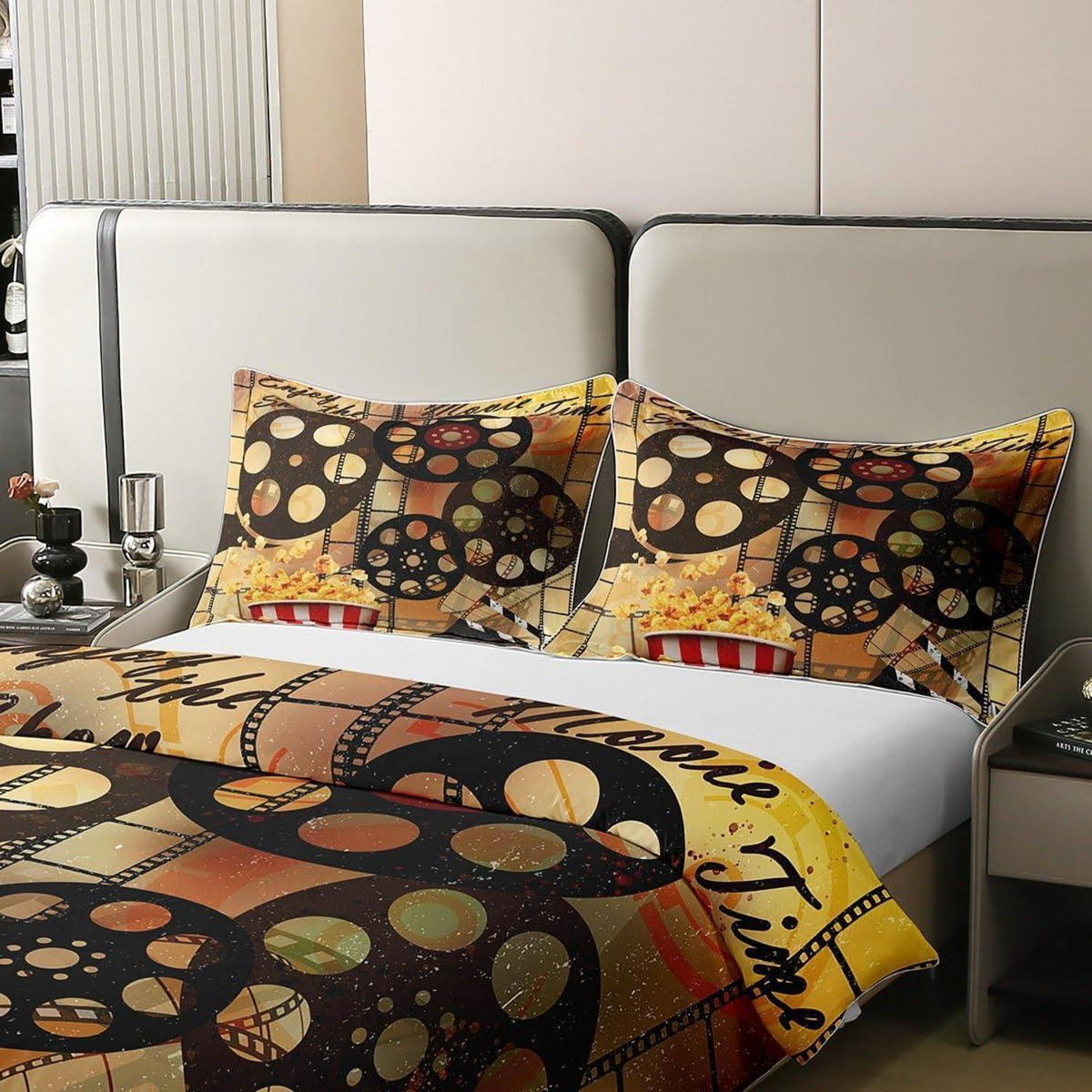 Vintage Kino Bettwäsche Set 135x200cm – Jungen Zimmer Dekor