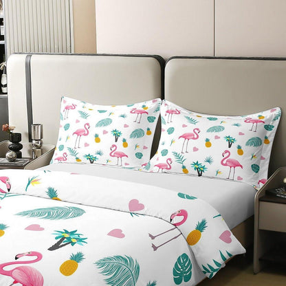 Tropisches Flamingo Bettwäsche-Set 200x200cm Baumwolle