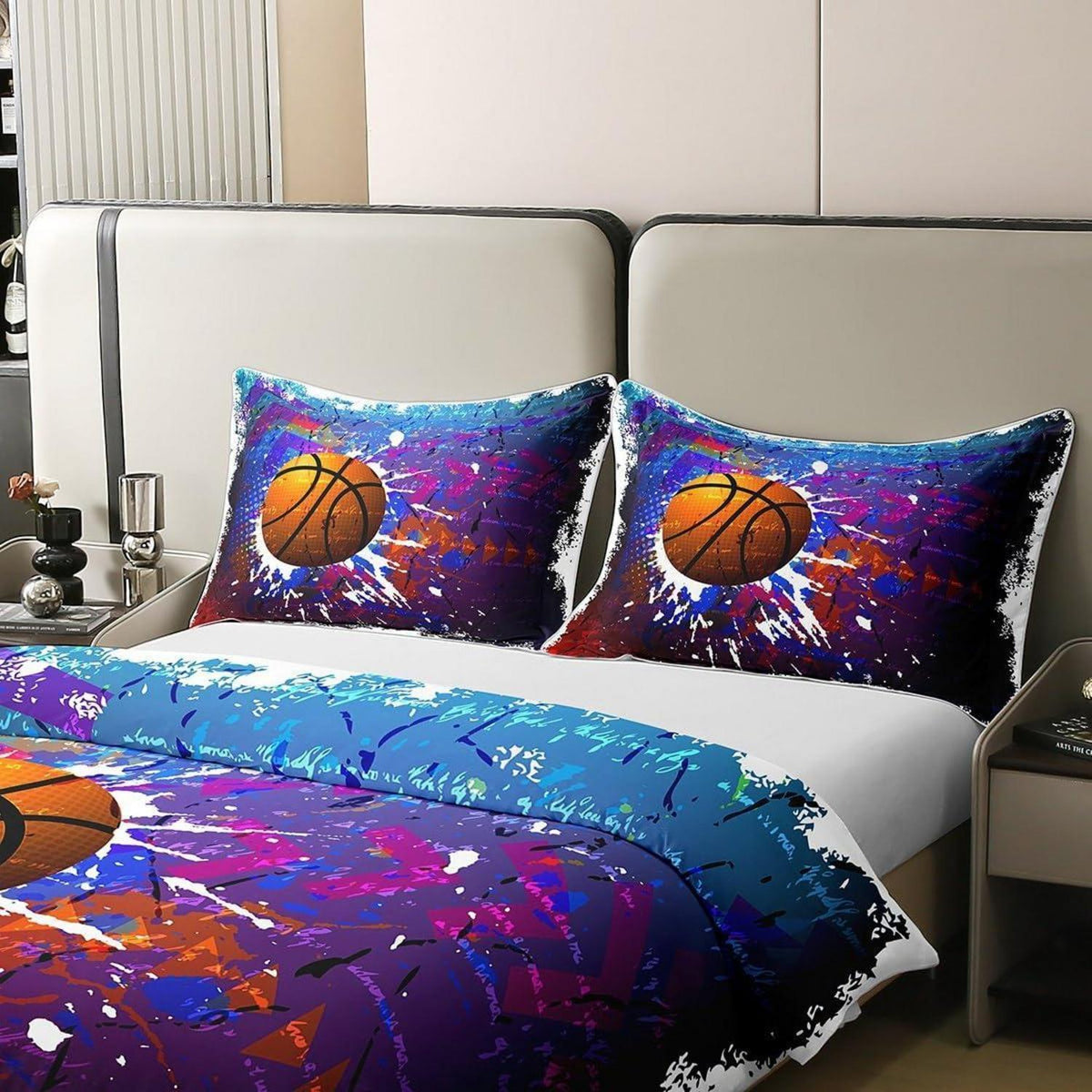 Basketball Bettwäsche Set 200x200cm – Baumwolle, Sports Design