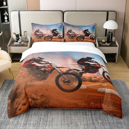 Dirt Bike Bettwäsche Set 200x200cm – Motorrad Bettwäsche für Jungen & Erwachsene