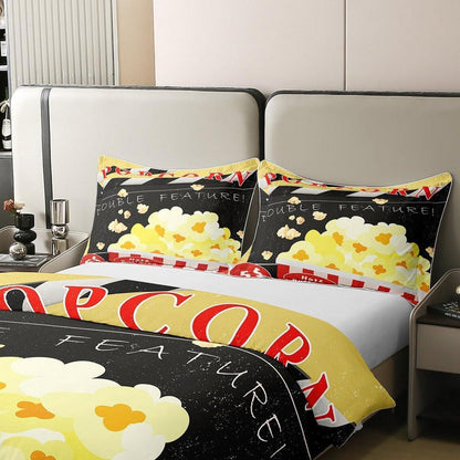 Kinder Bettwäsche Set Popcorn Kino Design 155x220cm