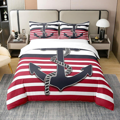 Nautisches Bettwäsche-Set 135x200cm – Jungenzimmer Küstenabenteuer