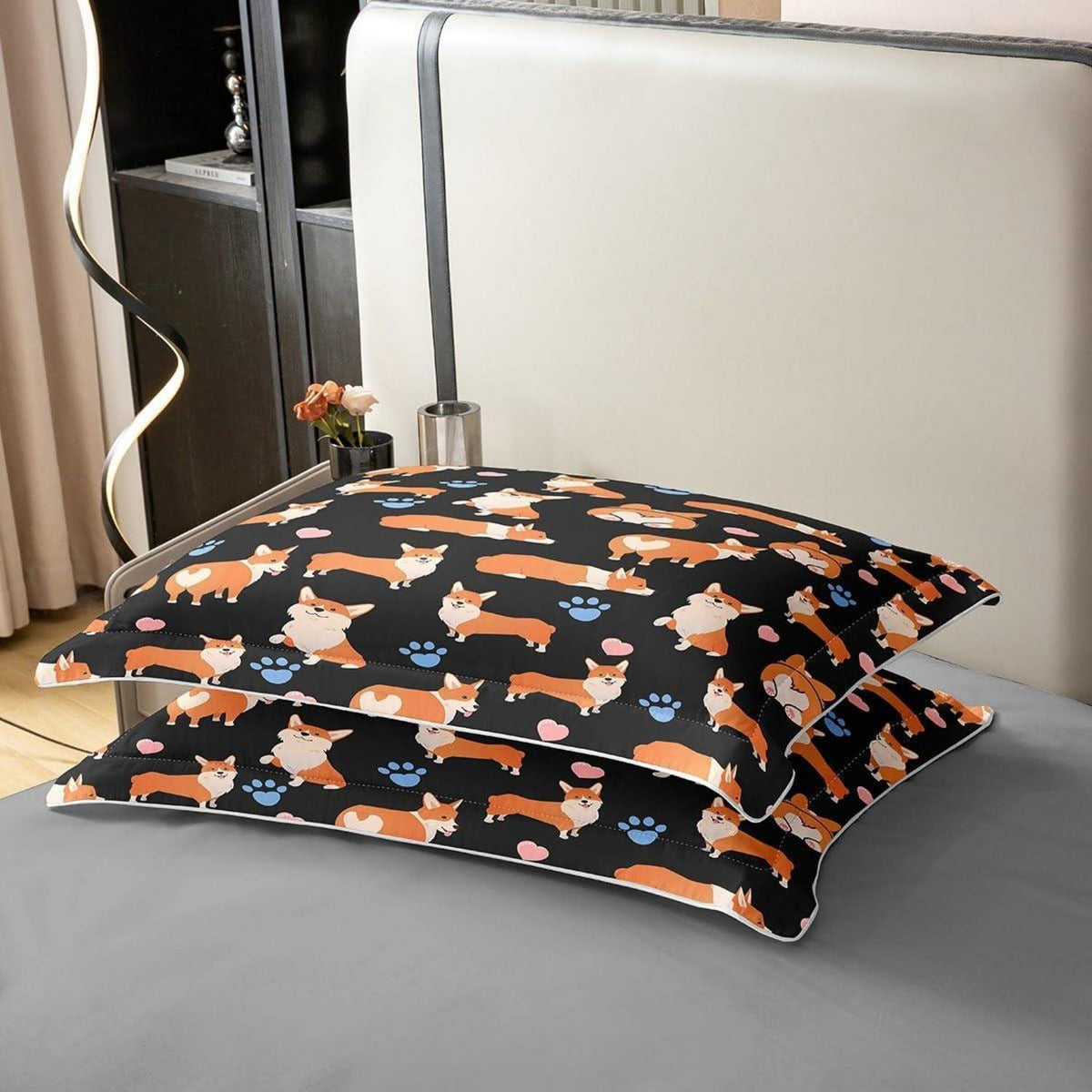 Corgi Bettwäsche Set 155x220cm Baumwolle Kawaii Tier Bettwäsche
