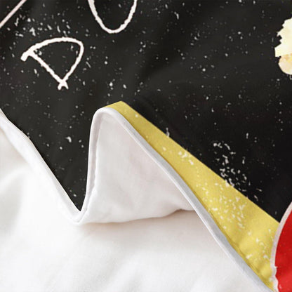 Kino Bettwäsche Set 135x200cm – Baumwolle Popcorn Design für Kinder
