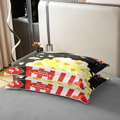 Kino Bettwäsche Set 135x200cm – Baumwolle Popcorn Design für Kinder