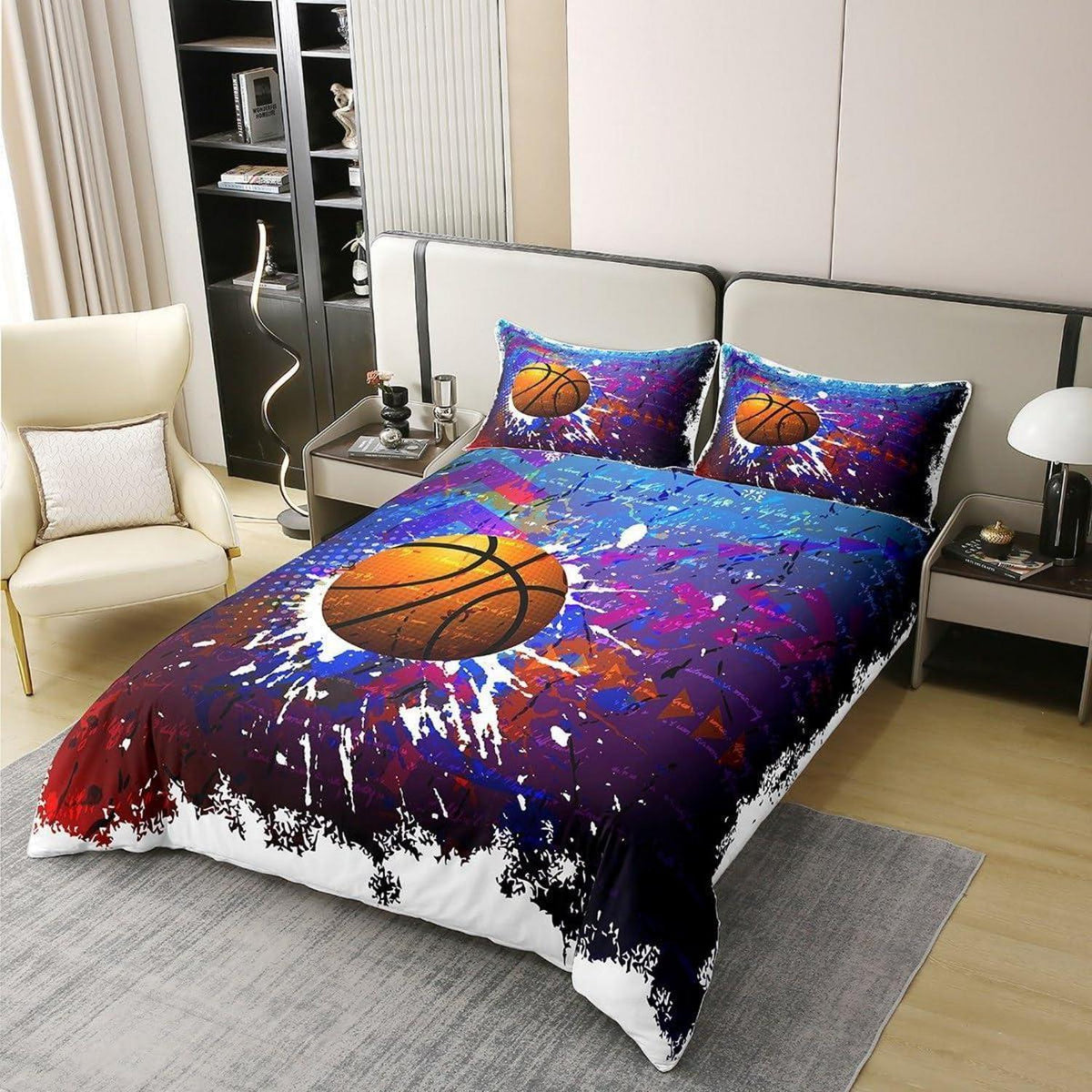 Basketball Bettwäsche Set 135x200cm – Baumwolle für Kinder Jungen