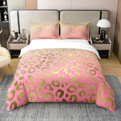 Glitzer Leopard Bettwäsche Set 155x220cm & 80x80cm