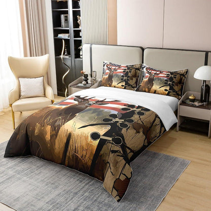 Baumwoll Bettwäsche Set Hirsch Motiv 155x220cm + 80x80cm