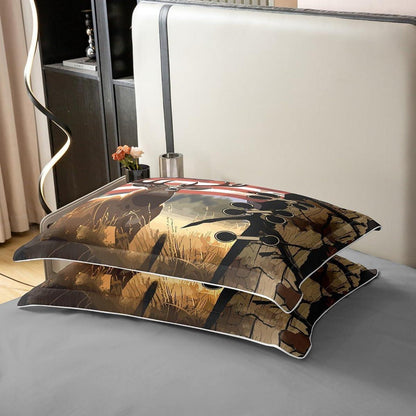 Baumwoll Bettwäsche Set Hirsch Motiv 155x220cm + 80x80cm