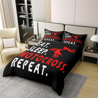 Dirt Bike Bettwäsche Set 200x200cm – Racing Motocross Kinderzimmer
