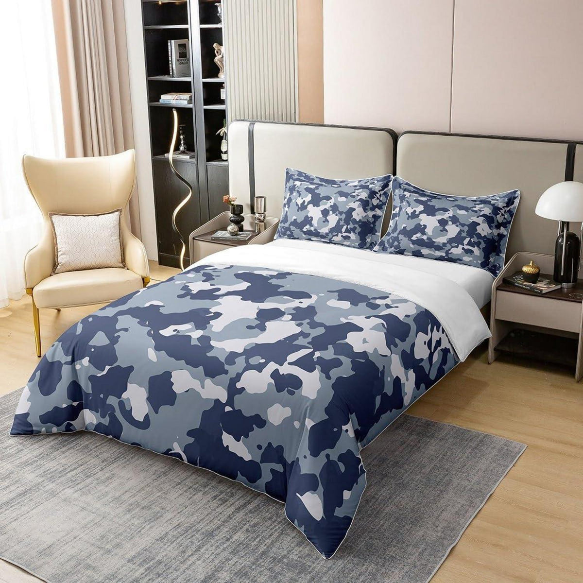 Camouflage Bettwäsche Set 200x200cm – 100% Baumwolle, Military Style
