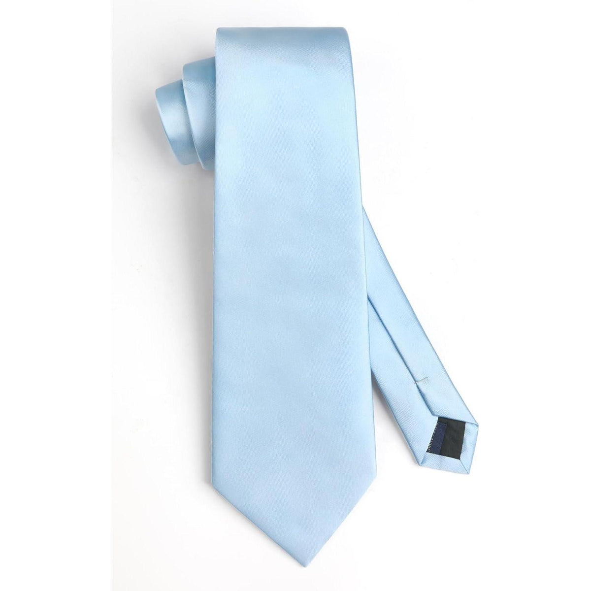 Herren Krawatten-Set mit Einstecktuch und Krawattenklammer Hellblau