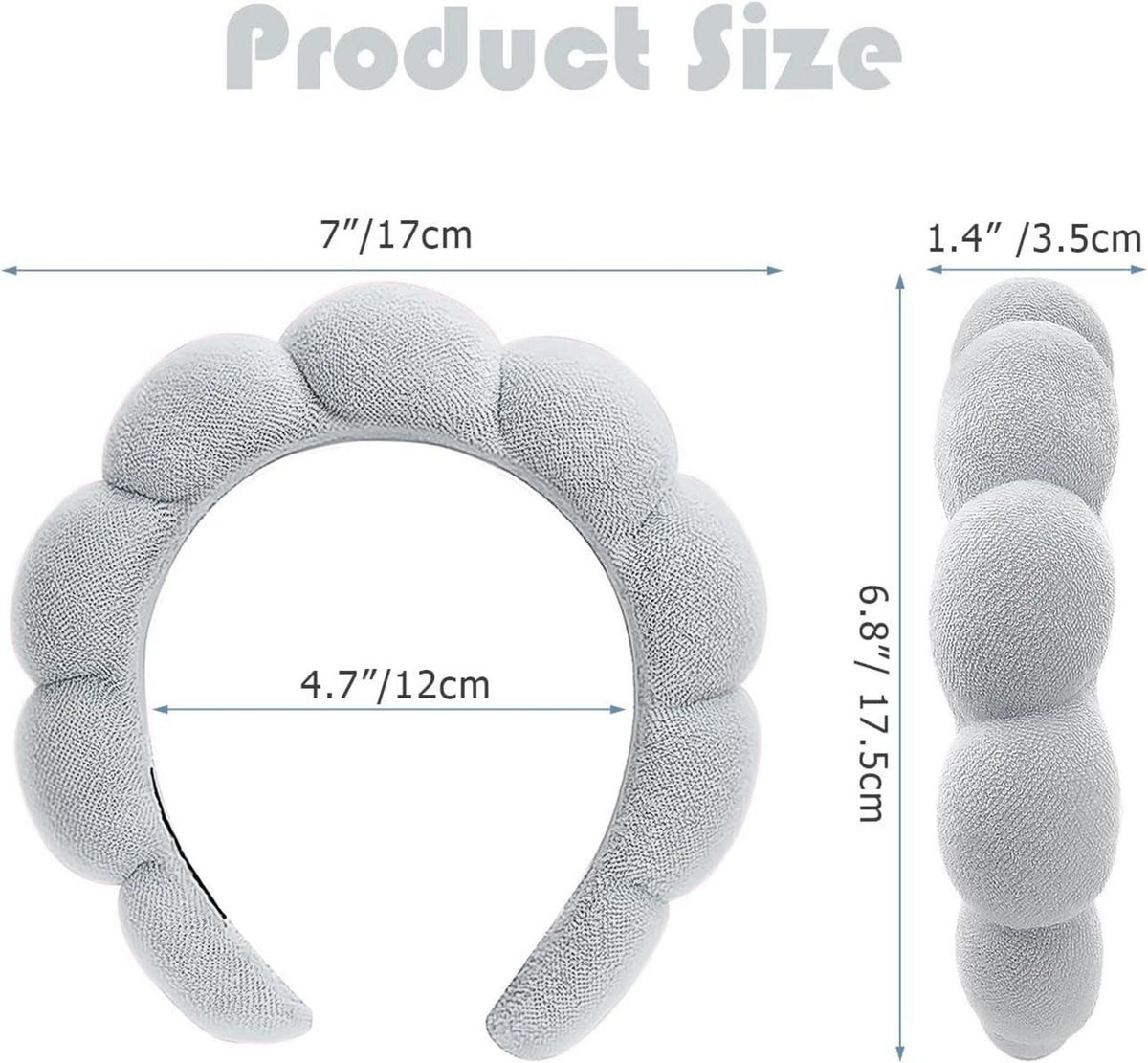 Spa-Stirnband Damen Schwamm Make-up Hautpflege Wolken Frottee - Blau