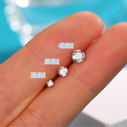 12er Set Helix Piercings Chirurgenstahl mit Zirkonia, 6/8mm Länge