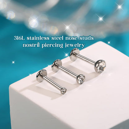 12er Set Helix Piercings Chirurgenstahl mit CZ, 6/8mm Länge