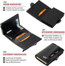 AISIR Slim Wallet Herren Damen RFID Münzfach Kohlefaser