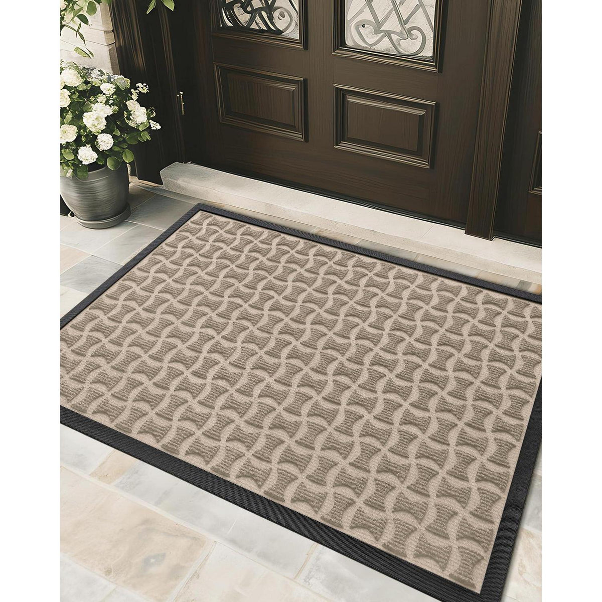 G rutschfeste Fußmatte Outdoor – Schmutzfangmatte Khaki 92x152cm