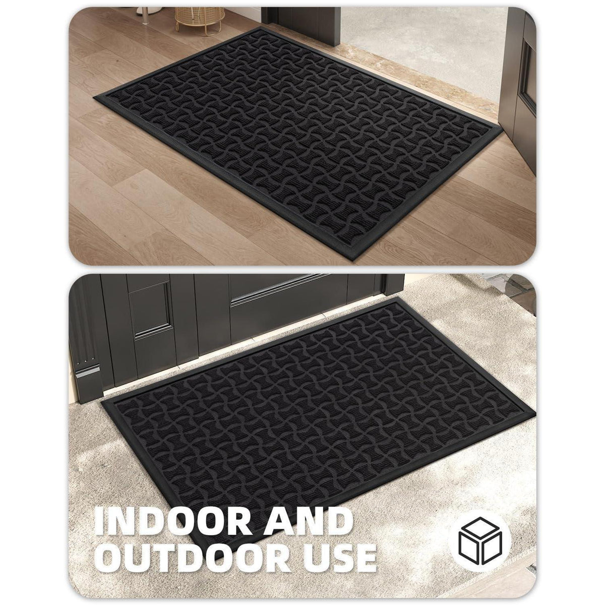 G rutschfeste Fußmatte Outdoor 81x122cm Schwarz