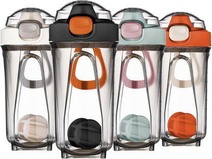 Protein Shaker Schwarz 500ml mit Mixerball und auslaufsicherem Deckel