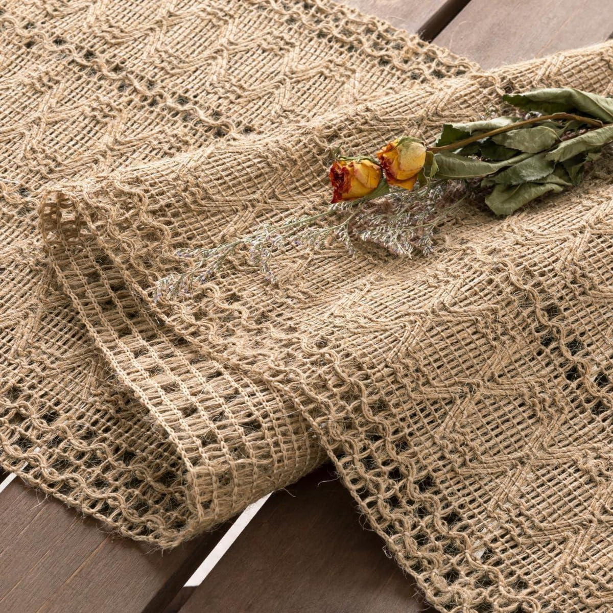 Jute Tischläufer Braun 30x180cm – Boho Sommer Deko
