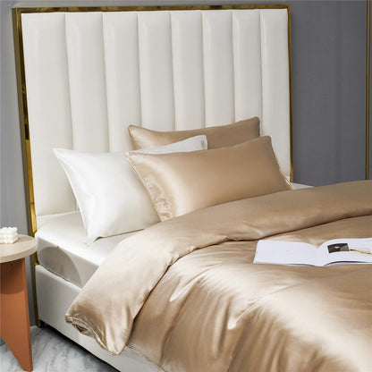 Satin Bettwäsche Set 135x200cm, 4-teilig, Gold, Luxus Gelb