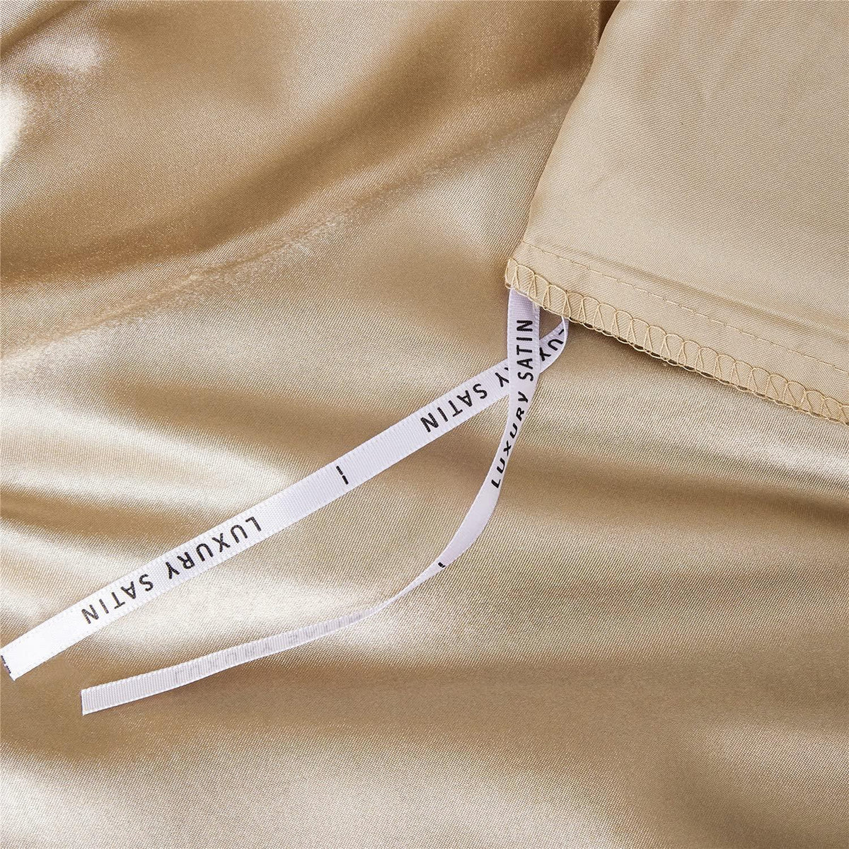 Satin Bettwäsche Set 135x200cm, 4-teilig, Gold, Luxus Gelb