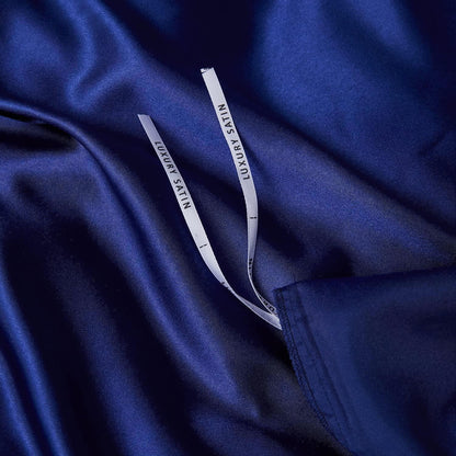 Satin Bettwäsche Set 135x200cm Blau – 4-teilig, Luxus & Weich