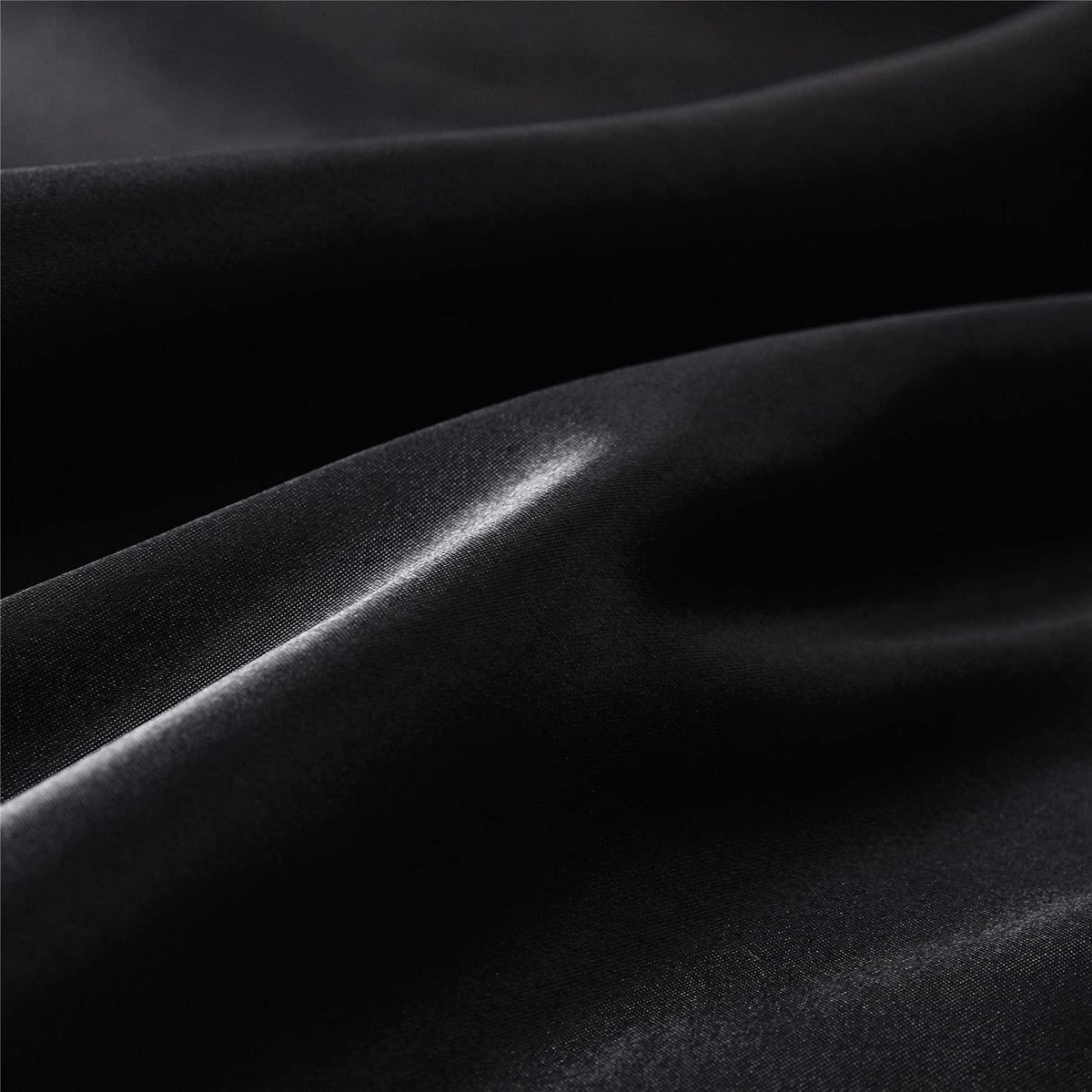 Satin Bettwäsche Set 135x200 cm Schwarz 4-teilig Luxus