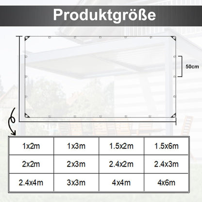 Wasserdichte Abdeckplane 1.5x6m | PVC Plane mit Ösen & Seil