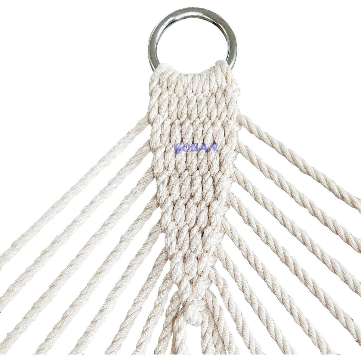 Mesh Hängematte aus Baumwollseil für 9-15 Fuß Ständer, Beige