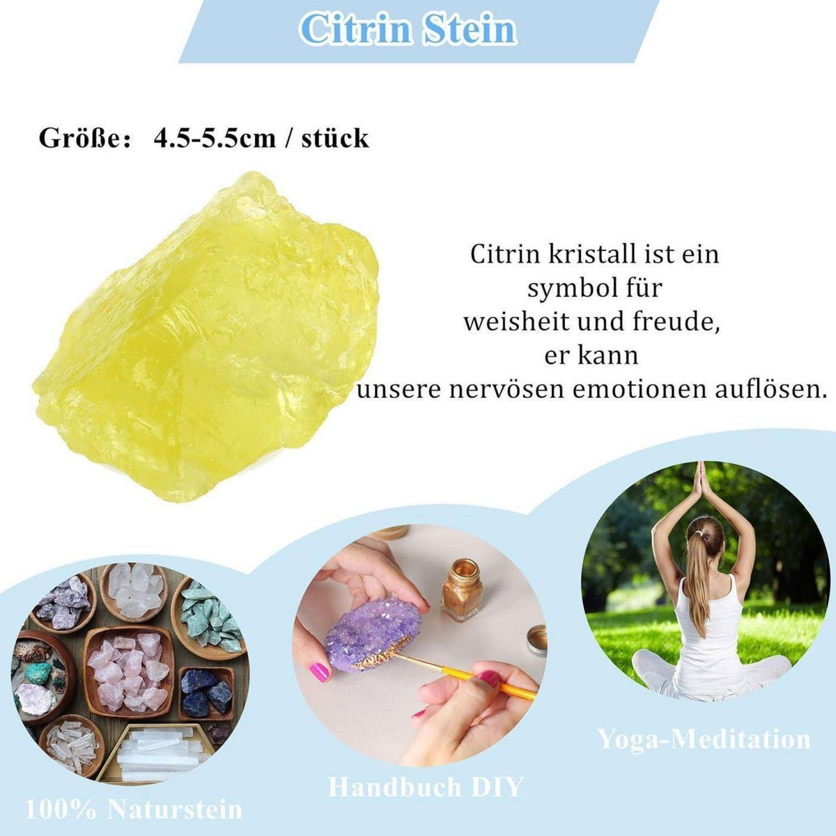 Citrin Rohstein Kristalle 4,5-5,5 cm, 1 Stück