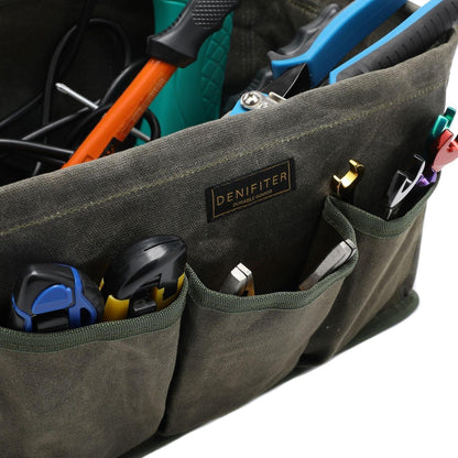 Werkzeugtasche aus gewachster Leinwand, Armeegrün