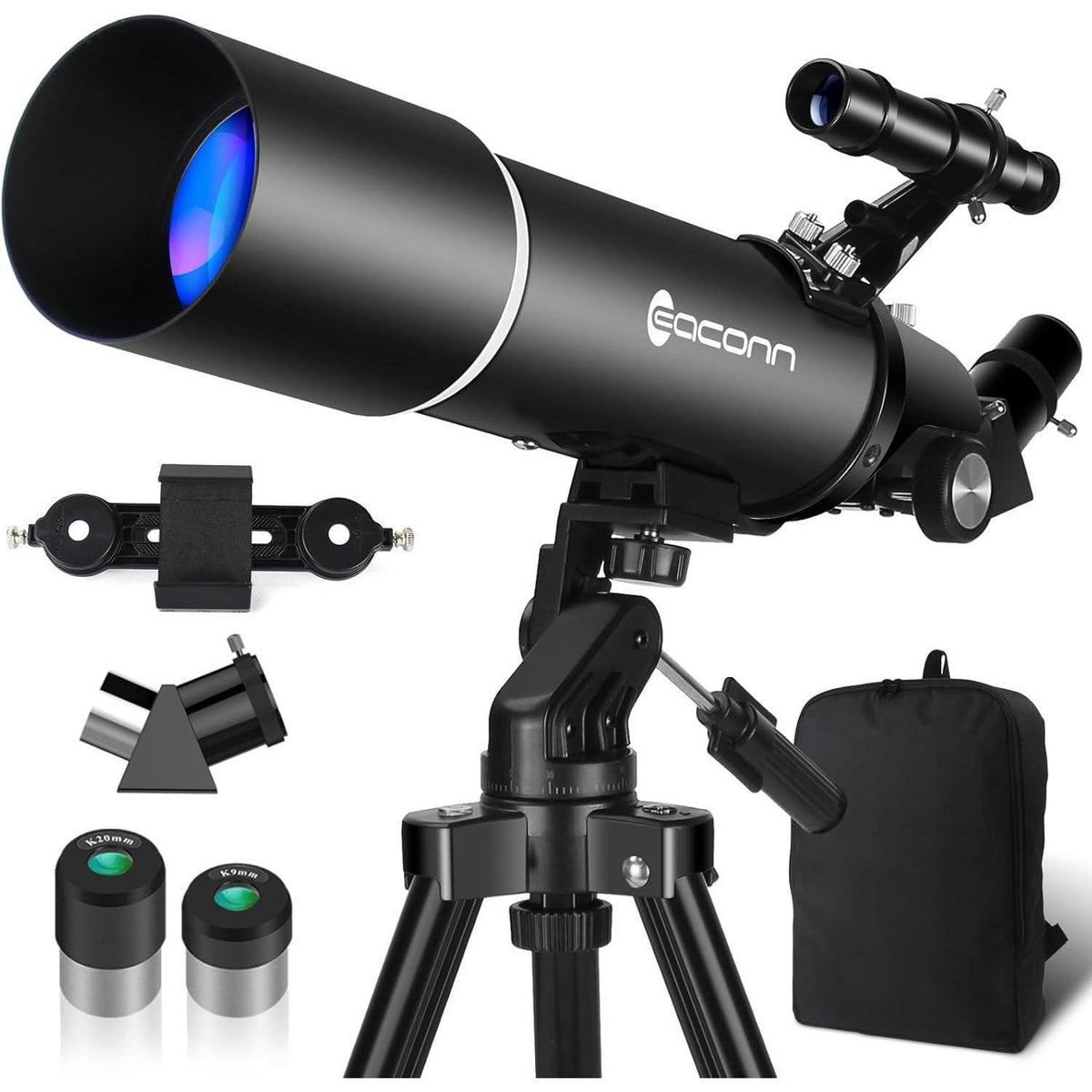 80mm Astronomie Teleskop für Anfänger & Reisen mit Stativ