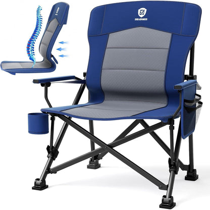 XL Campingstuhl faltbar 230kg belastbar mit Getränkehalter Blau