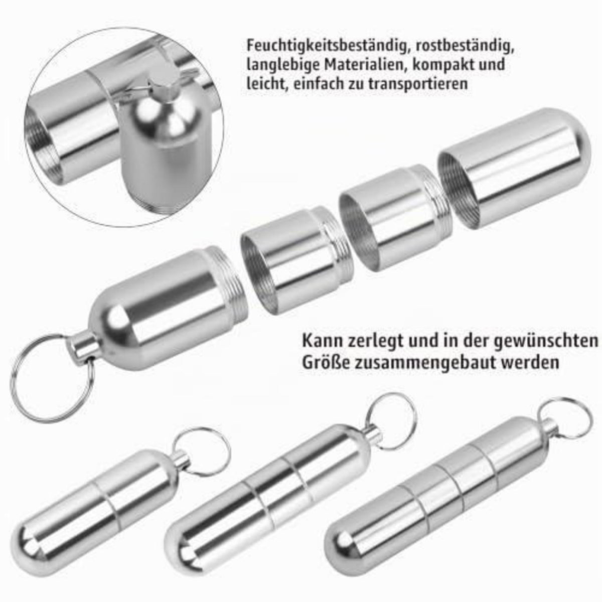 Metall Zigarettenetui 2er-Set mit Schlüsselanhänger