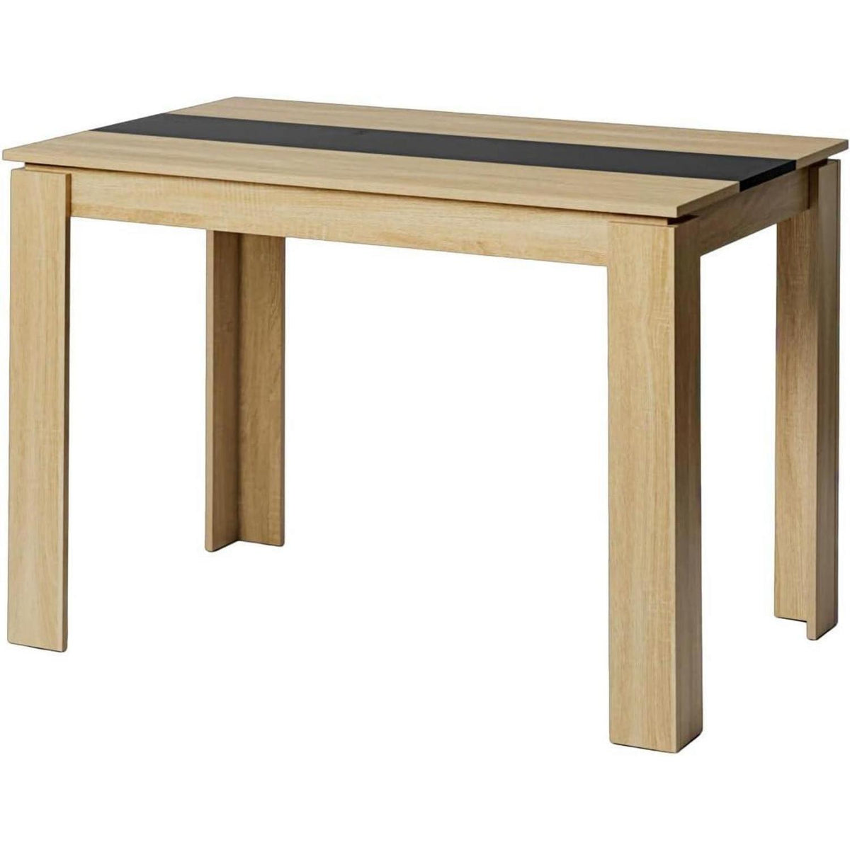 Esszimmergruppe 4er Set: Holztisch (110x70cm) & 4 Weiß Stühle